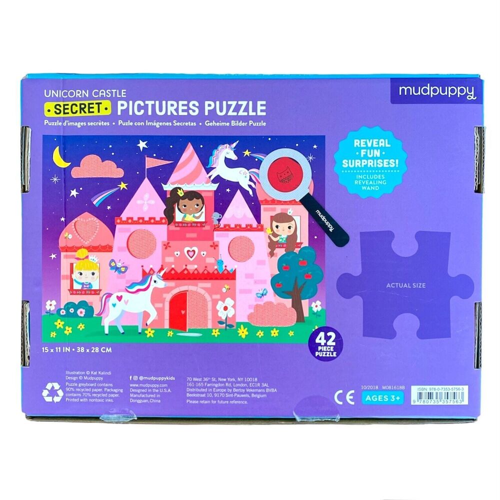 MUDPUPPY Unicorn Princess Jigsaw Puzzle Castle Secret Pictures Surprise - Picture 3 of 11